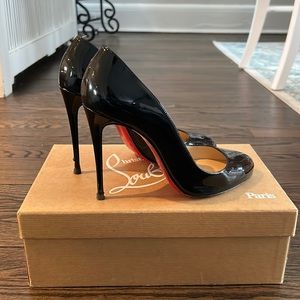 Christian Louboutin Dorissima 100 Black Patent Leather Pumps